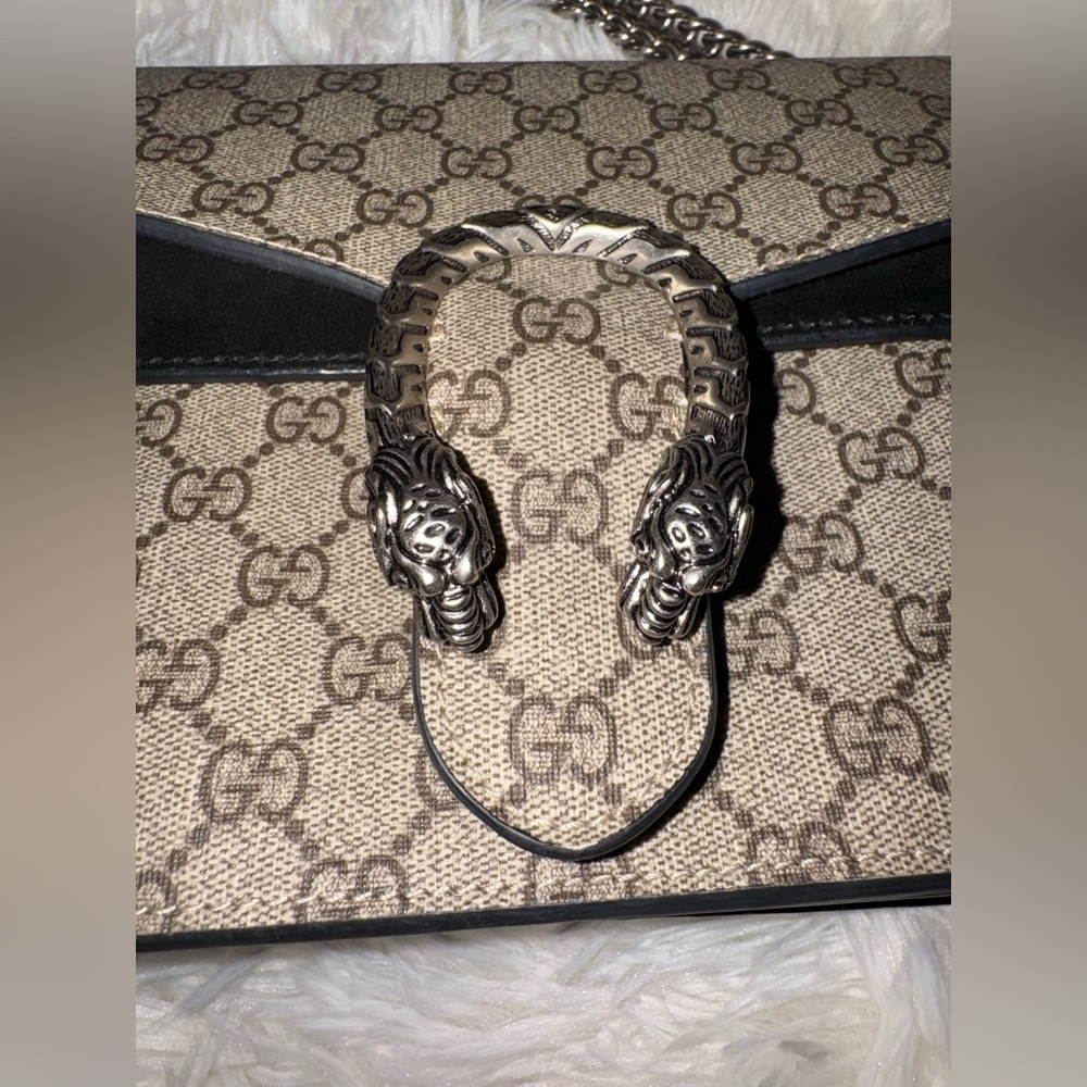 AUTHENTIC GUCCI Supreme dionysus medium black suede shoulder bag - Picture 5 of 9